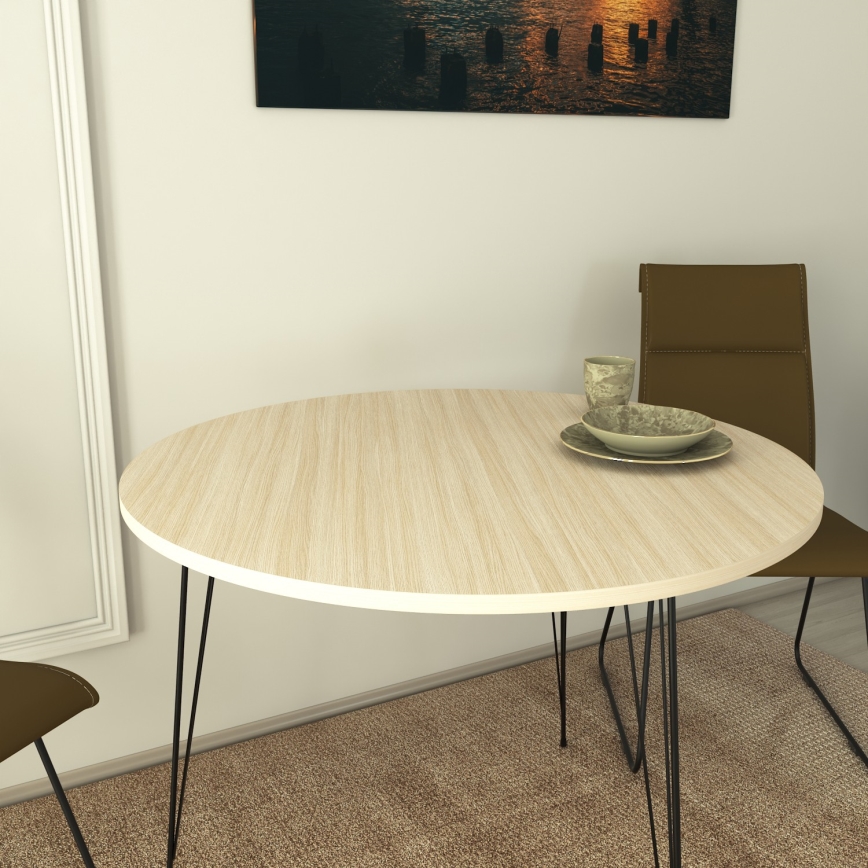Mesa de refeição SANDALF 75x90 cm bege/preto