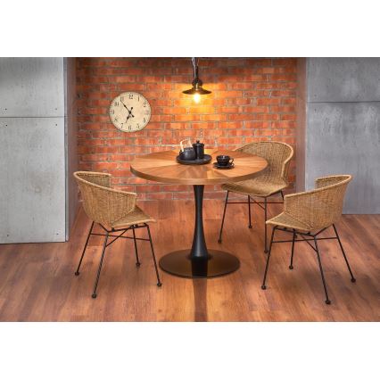 Mesa de refeições CARMELO 75x100 cm preto/castanho