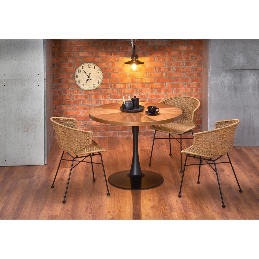 Mesa de refeições CARMELO 75x100 cm preto/castanho