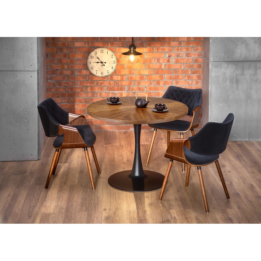 Mesa de refeições CARMELO 75x100 cm preto/castanho