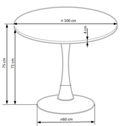 Mesa de refeições CARMELO 75x100 cm preto/castanho
