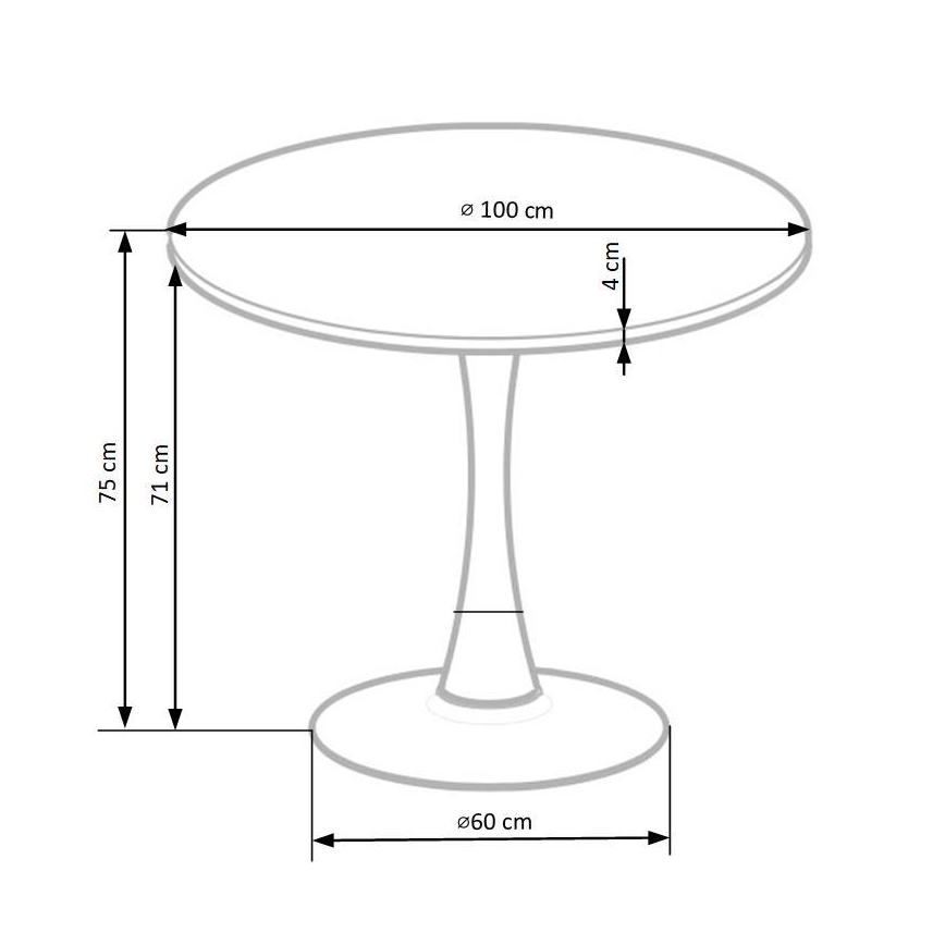 Mesa de refeições CARMELO 75x100 cm preto/castanho