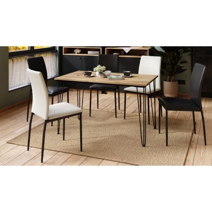 Mesa de refeições HALIJA com decoração em carvalho