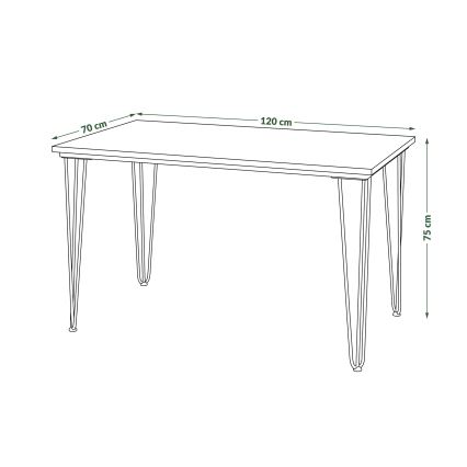 Mesa de refeições HALIJA com decoração em carvalho