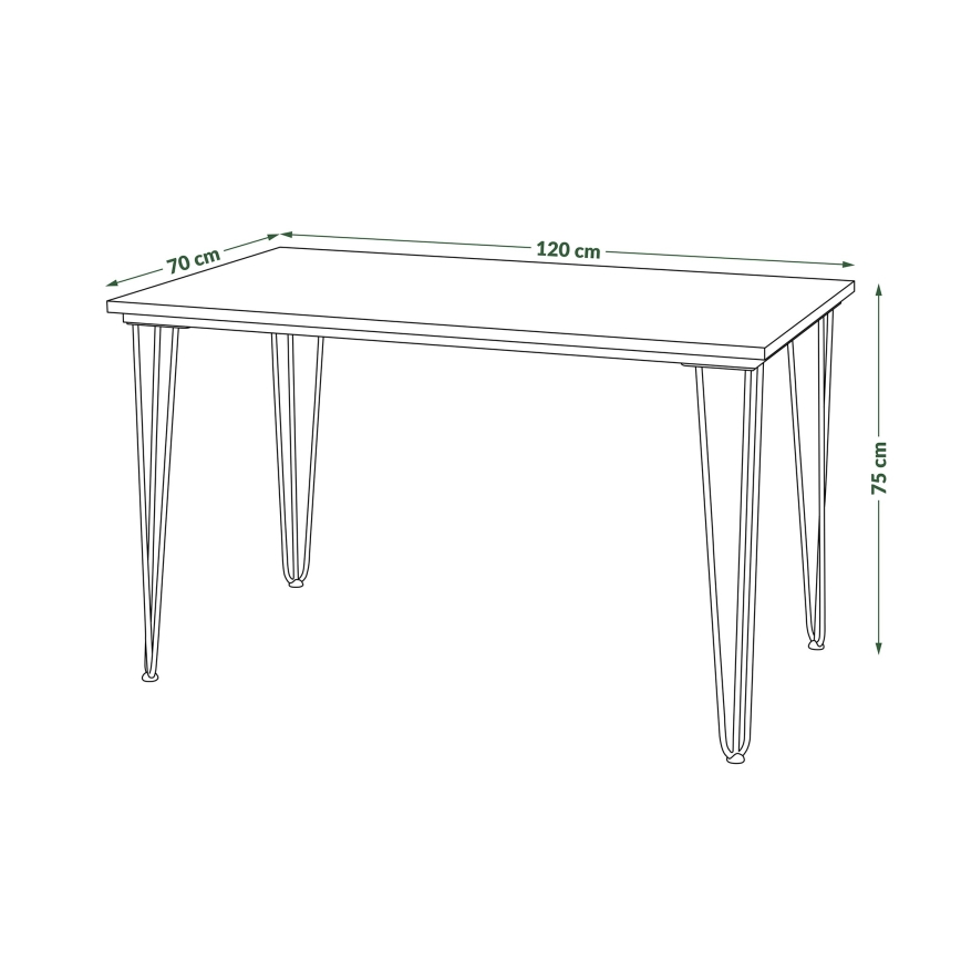 Mesa de refeições HALIJA com decoração em carvalho