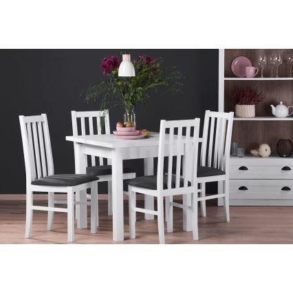 Mesa de refeições HOSPE 78x80 cm faia/branco