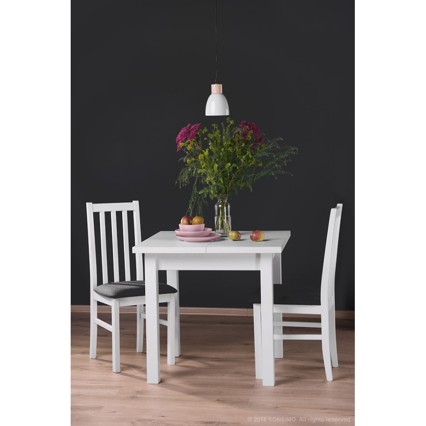 Mesa de refeições HOSPE 78x80 cm faia/branco