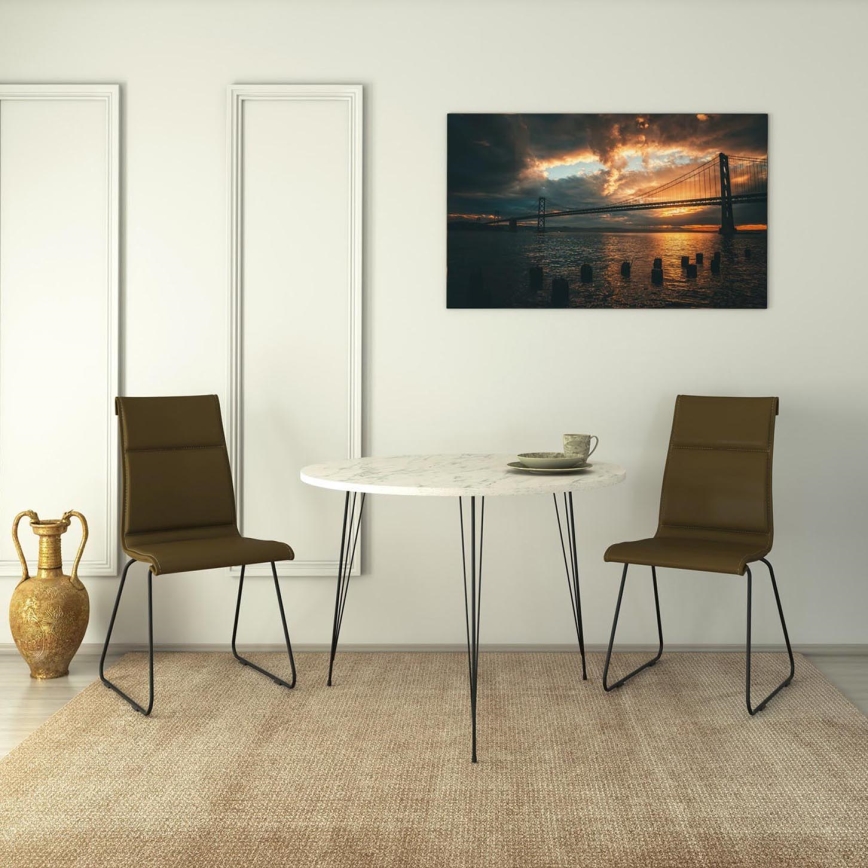 Mesa de refeições SANDALF 75x90 cm branco/preto