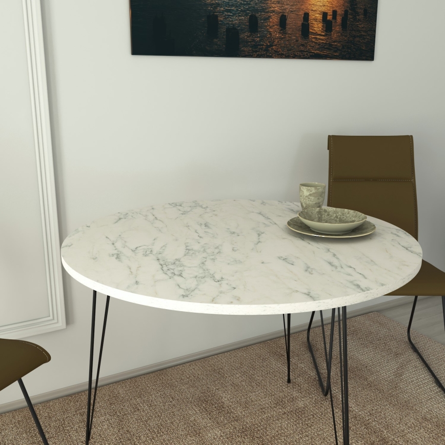 Mesa de refeições SANDALF 75x90 cm branco/preto