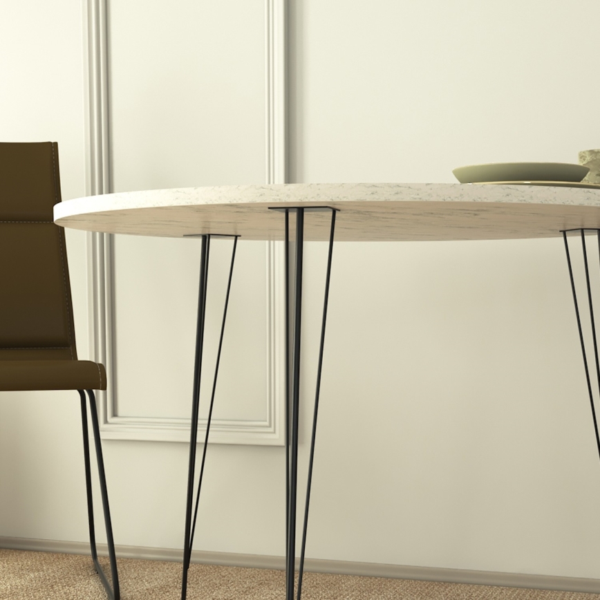 Mesa de refeições SANDALF 75x90 cm branco/preto