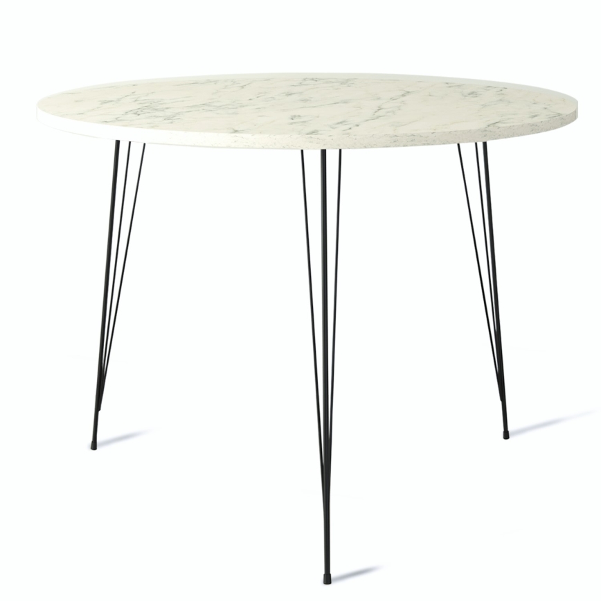 Mesa de refeições SANDALF 75x90 cm branco/preto