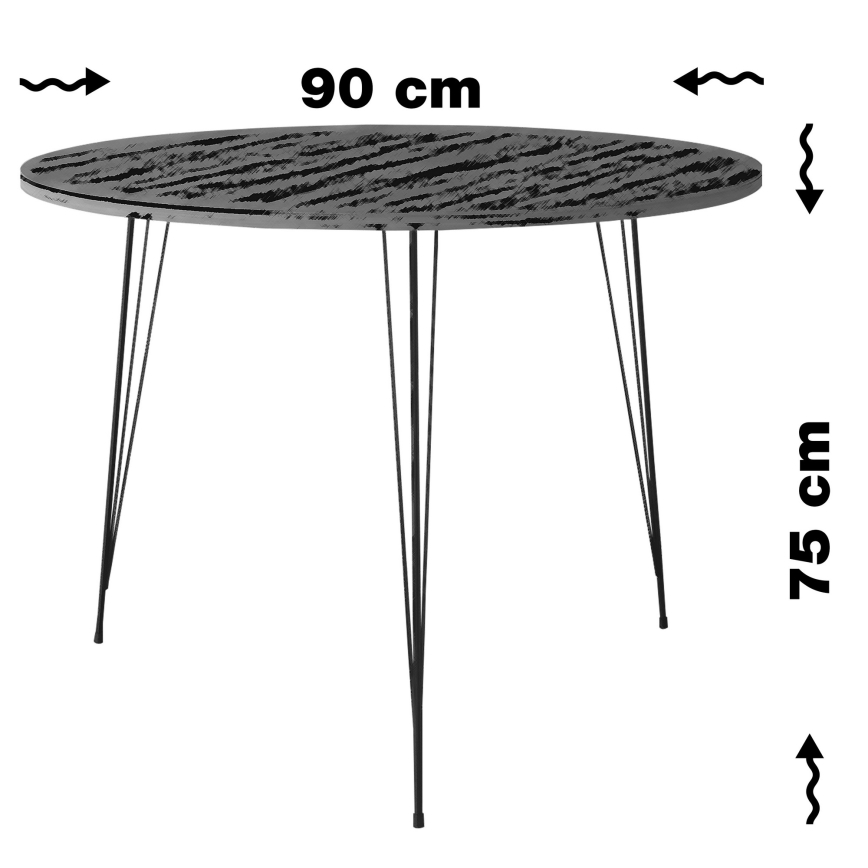 Mesa de refeições SANDALF 75x90 cm branco/preto