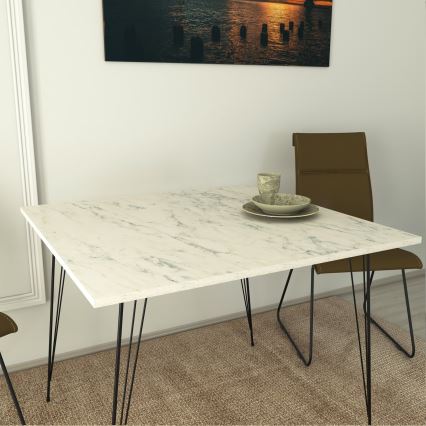 Mesa de refeições SANDALF 75x90 cm branco/preto