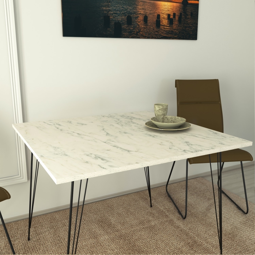 Mesa de refeições SANDALF 75x90 cm branco/preto