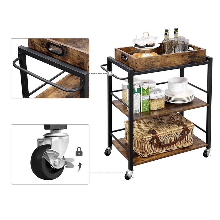 Mesa de Servir MARGE castanha/preta