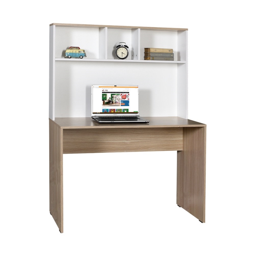 Mesa de trabalho 149x110 cm branco/castanho