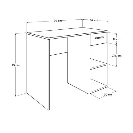 Mesa de trabalho 75x90 cm branco