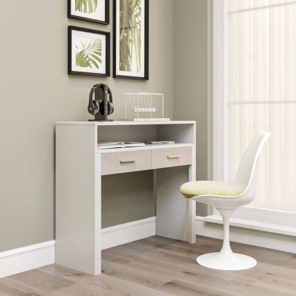 Mesa de trabalho 88x99 cm branco/ bege