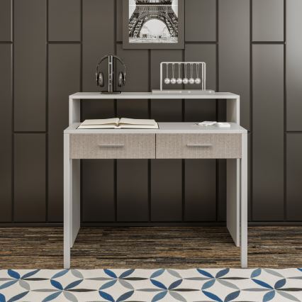 Mesa de trabalho 88x99 cm branco/ bege