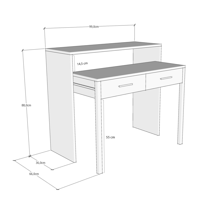 Mesa de trabalho 88x99 cm branco/ bege