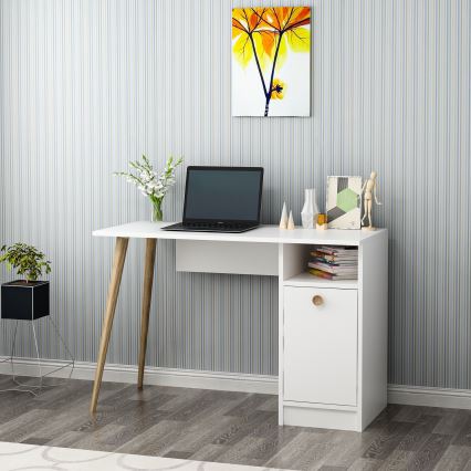 Mesa de trabalho CANNAS 110x74 cm branco/castanho