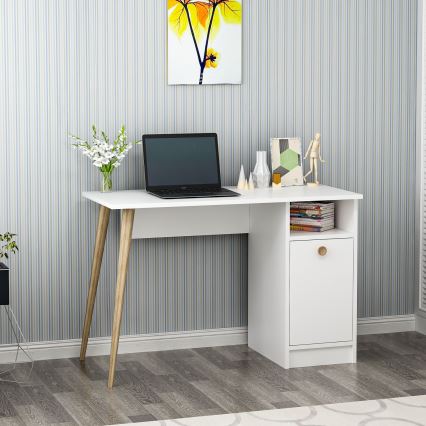 Mesa de trabalho CANNAS 110x74 cm branco/castanho