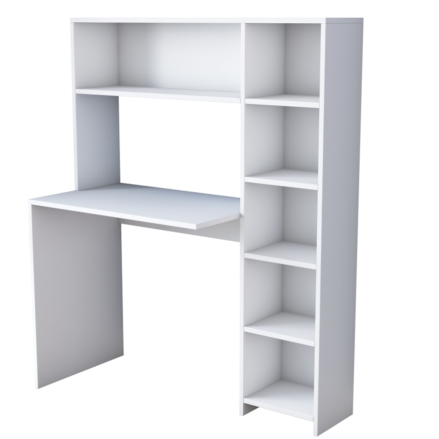Mesa de trabalho com uma prateleira RANI 113,2x141,8 cm branco