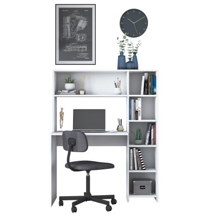Mesa de trabalho com uma prateleira RANI 113,2x141,8 cm branco