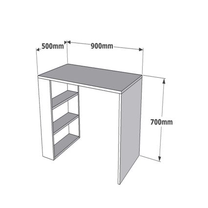 Mesa de trabalho COOL 70x90 cm branco