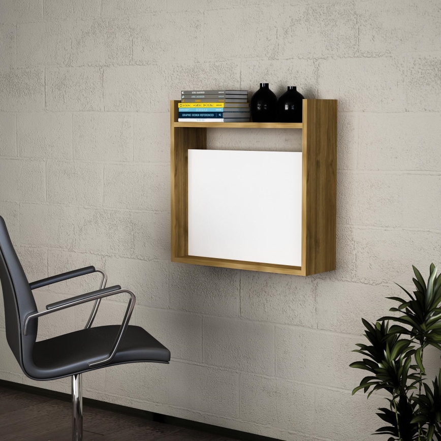 Mesa de trabalho dobrável LAPTOP 60x60 cm castanho/branco