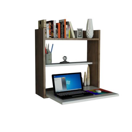 Mesa de trabalho dobrável LAPTOP 60x60 cm castanho/branco