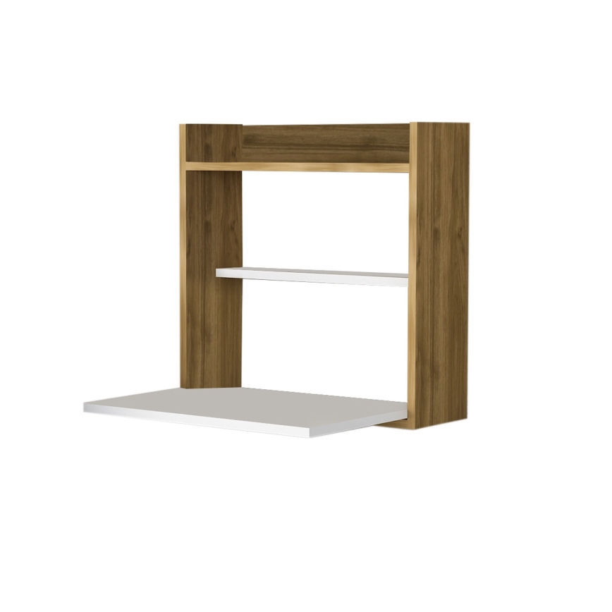 Mesa de trabalho dobrável LAPTOP 60x60 cm castanho/branco
