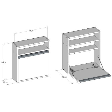 Mesa de trabalho dobrável OPTIMUM 60x64 cm branco
