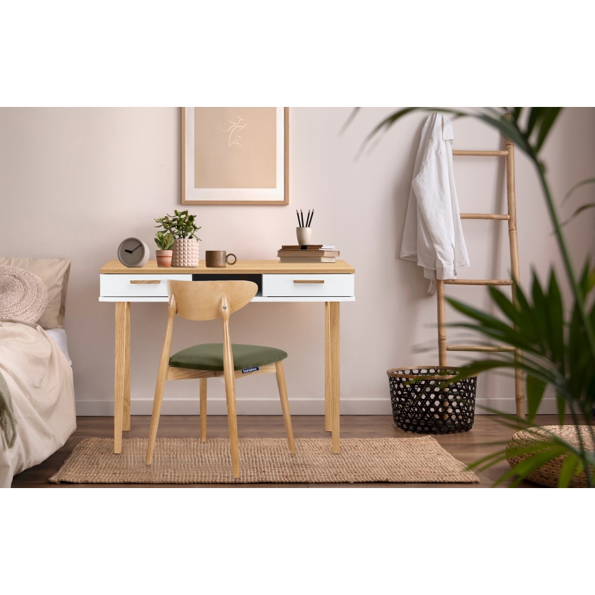 Mesa de trabalho FRISK 75x100 cm carvalho/branco