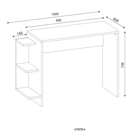 Mesa de trabalho MARLINDA 73,8x104,5 cm branco