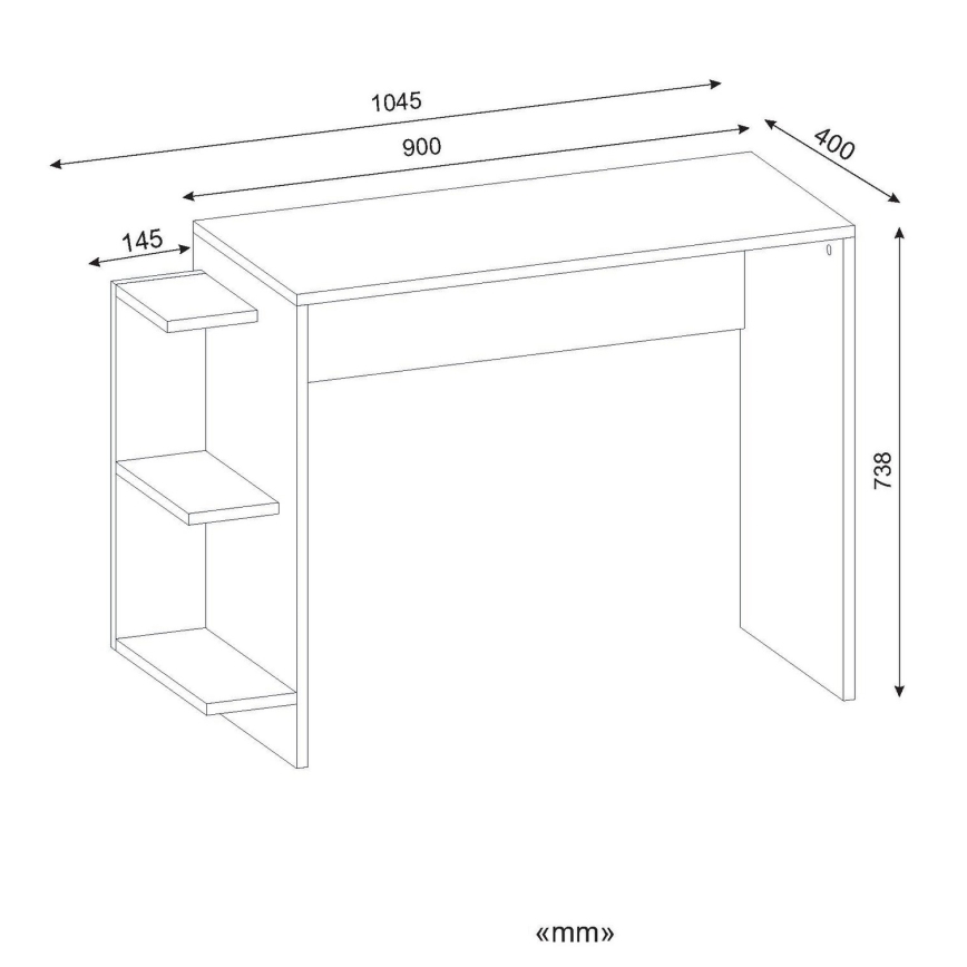 Mesa de trabalho MARLINDA 73,8x104,5 cm branco