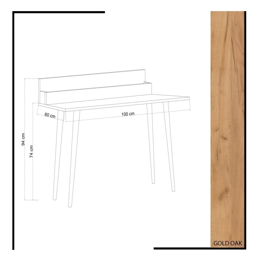 Mesa de trabalho RAMMI 94x100 cm castanho