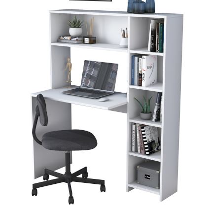 Mesa de trabalho com prateleira RANI 113,2x141,8 cm branco