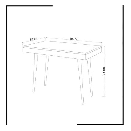 Mesa de trabalho VERONIKA 74x100 cm branco/ bege