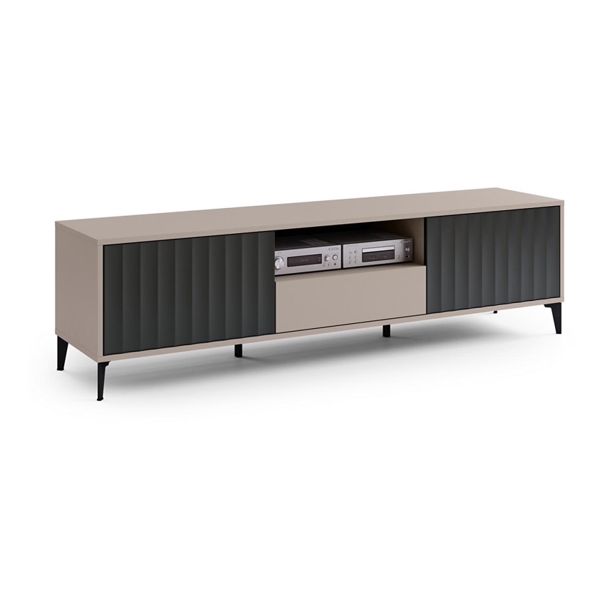 Mesa de TV com gaveta RONJA taupe/preto