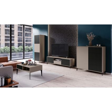 Mesa de TV com gaveta RONJA taupe/preto
