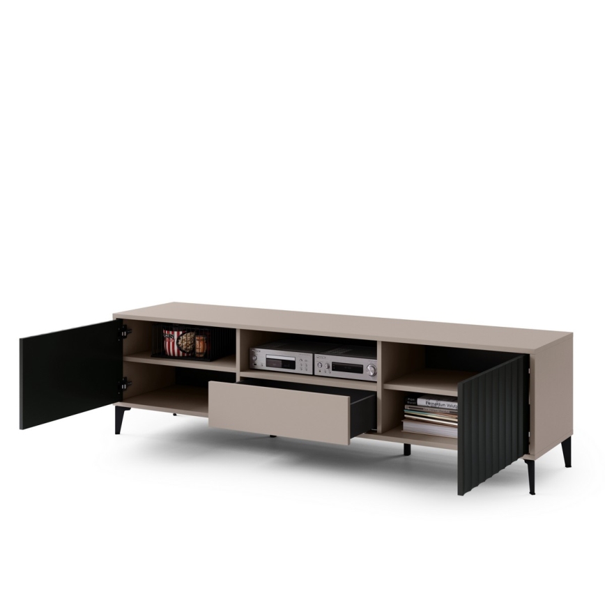 Mesa de TV com gaveta RONJA taupe/preto