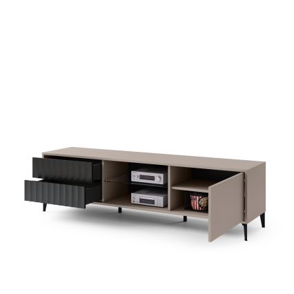 Mesa de TV com gavetas RONJA taupe/preto