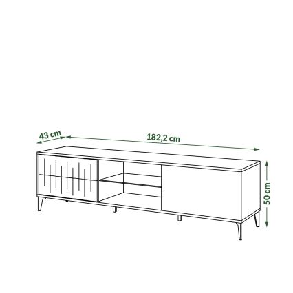 Mesa de TV com gavetas RONJA taupe/preto