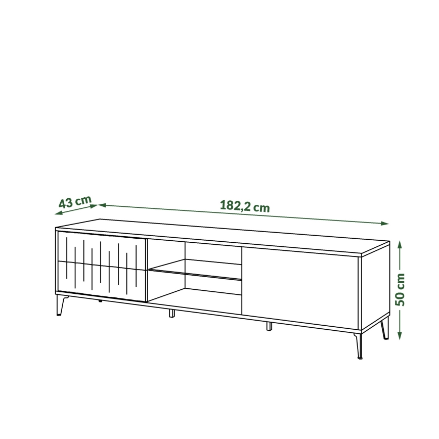 Mesa de TV com gavetas RONJA taupe/preto
