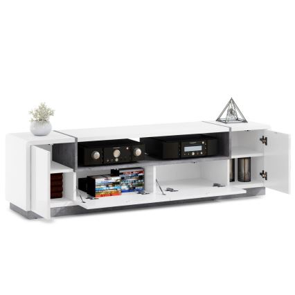 Mesa de TV FRED branco/cinzento