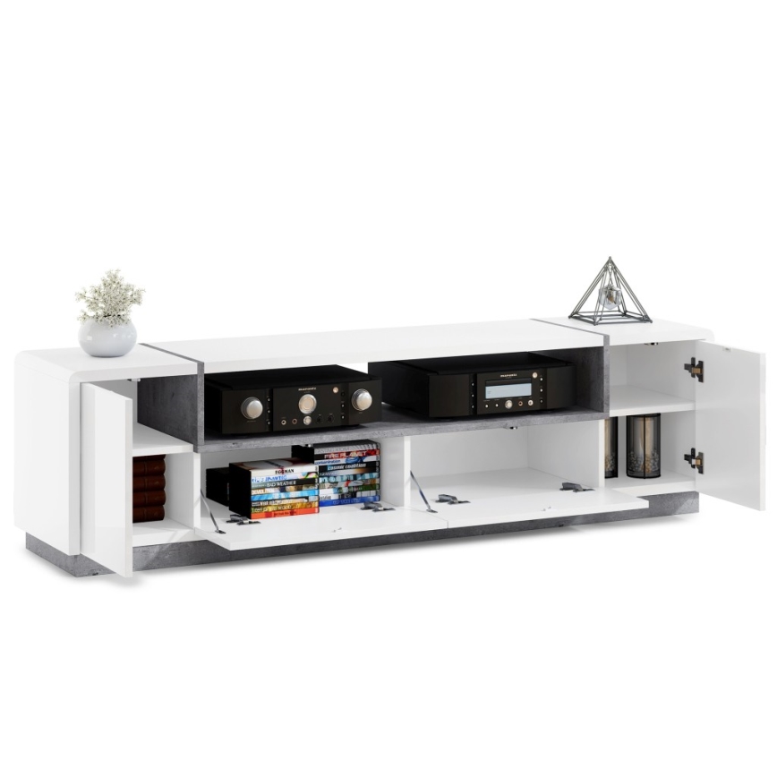 Mesa de TV FRED branco/cinzento