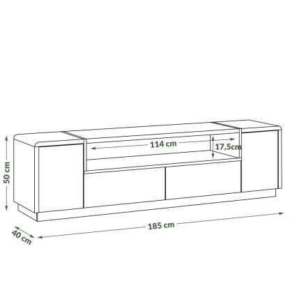 Mesa de TV FRED branco/cinzento