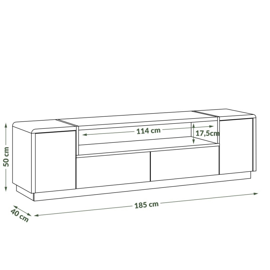 Mesa de TV FRED branco/cinzento