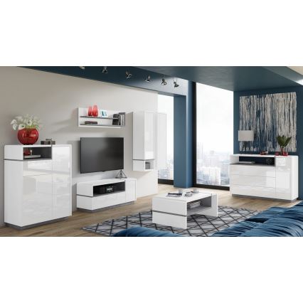 Mesa de TV FRED branco/cinzento